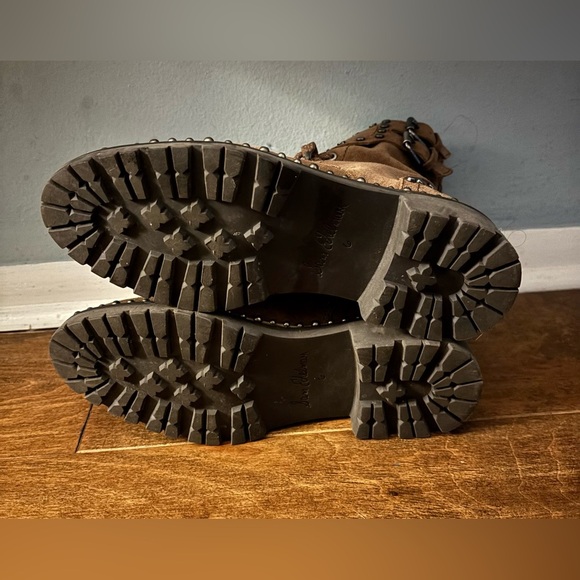 Sam Edelman Studded Brown Lace-Up Boots - Picture 4 of 4